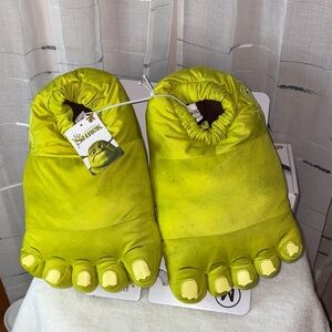 Dreamworks Shrek 3d Plush Foot Slippers Men’s Medium NWT